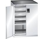 Armoire portes battantes Lista 36x27E - 3 tiroirs + 2 rayons extensibles charge 75 Kg