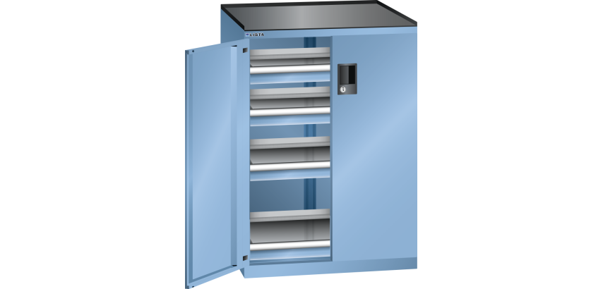 Armoire à tiroirs à portes battantes Lista 36x27E - charge 200 Kg