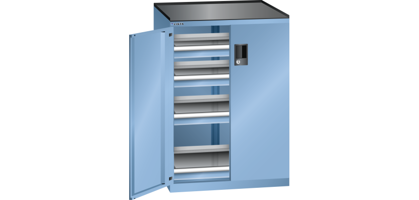 Armoire à tiroirs à portes battantes Lista 36x27E - charge 200 Kg