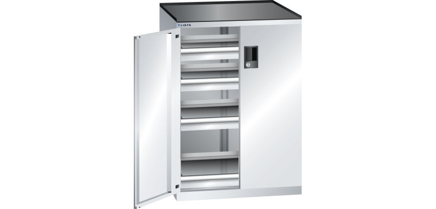 Armoire à tiroirs à portes battantes Lista 36x27E - charge 200 Kg