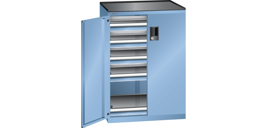 Armoire à tiroirs à portes battantes Lista 36x27E - charge 200 Kg