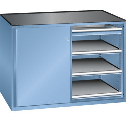 Armoire à portes battantes Lista 2x36x27E 2 tiroirs, 6 rayons extensibles - charge 200 Kg