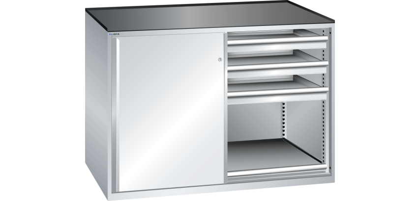 Armoire à portes coulissantes Lista 2x36x27E - 2 rayons extensibles - charge 200 Kg