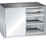 Armoire à portes coulissantes Lista 2x36x27E 4 tiroirs, 4 rayons extensibles - charge 75 Kg