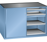 Armoire à portes coulissantes Lista 2x36x27E 4 tiroirs, 4 rayons extensibles - charge 200 Kg