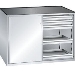 Armoire à tiroirs à portes coulissantes Lista 2x36x27E avec tiroirs - charge 75 Kg