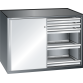 LISTA - Armoire à tiroirs avec portes coulissantes 2x36x27E (LxPxH) 1430x627x1020mm 10 tiroirs (200kg) KEY Lock Bleu clair RAL 5012