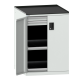 LISTA - Armoire à tiroirs avec portes battantes 36x36E (LxPxH) 717x753x1020mm 2 tiroirs (200kg), 2 rayons extensibles (200kg) KEY Lock Gris clair RAL 7035