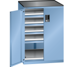 Armoire à portes battantes Lista 36x36E 4 tiroirs + 1 rayon extensible - charge 75 Kg