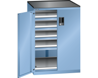 Armoire à portes battantes Lista 36x36E 4 tiroirs + 1 rayon extensible - charge 75 Kg