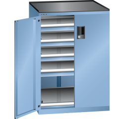 Armoire à portes battantes Lista 36x36E 4 tiroirs + 1 rayon extensible - charge 75 Kg