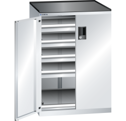 Armoire à portes battantes Lista 36x36E 4 tiroirs + 1 rayon extensible - charge 75 Kg