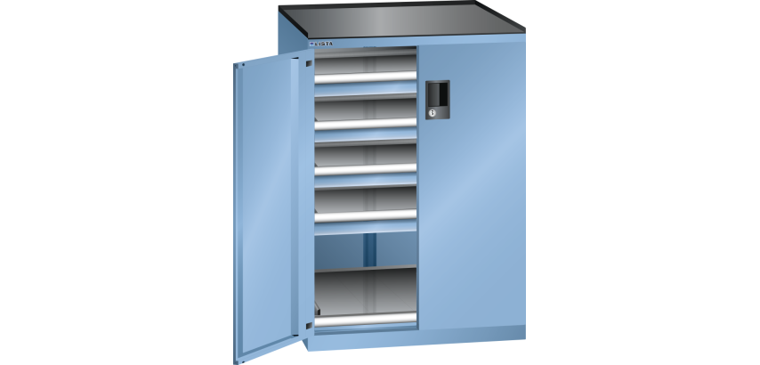 Armoire à portes battantes Lista 36x36E 4 tiroirs + 1 rayon extensible - charge 200 Kg