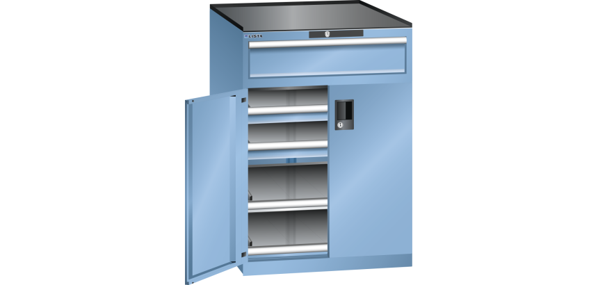 Armoire à portes battantes Lista 36x36E H 102 cm - 2 rayons extensibles - charge 75 Kg