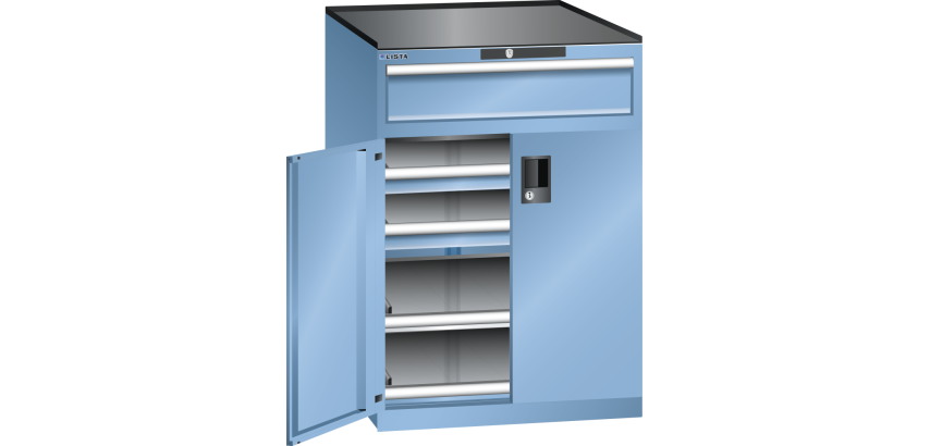 Armoire portes battantes Lista 36x36E H 102 cm - 2 rayons extensibles charge 200 Kg
