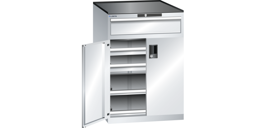 Armoire portes battantes Lista 36x36E H 102 cm - 2 rayons extensibles charge 200 Kg