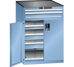 Armoire à portes battantes Lista 36x36E 5 tiroirs, 1 étagère extensible - charge 75 Kg