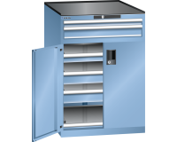 Armoire à portes battantes Lista 36x36E 5 tiroirs, 1 étagère extensible - charge 75 Kg