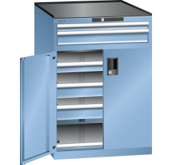 Armoire à portes battantes Lista 36x36E 5 tiroirs, 1 étagère extensible - charge 75 Kg