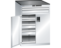 Armoire à portes battantes Lista 36x36E 5 tiroirs, 1 étagère extensible - charge 75 Kg