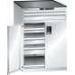 LISTA - Armoire à tiroirs avec portes battantes 36x36E (LxPxH) 717x753x1020mm 5 tiroirs (200kg), 1 rayon extensible (200kg) KEY Lock Gris clair RAL 7035