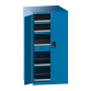 LISTA - Armoire à tiroirs avec portes battantes 36x36E (LxPxH) 717x753x1450mm 3 tiroirs (200kg), 2 rayons extensibles (200kg) KEY Lock Bleu clair RAL 5012
