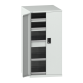 LISTA - Armoire à tiroirs avec portes battantes 36x36E (LxPxH) 717x753x1450mm 3 tiroirs (200kg), 2 rayons extensibles (200kg) KEY Lock Gris clair RAL 7035