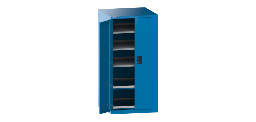 LISTA - Armoire à tiroirs H 145 x L 71,7 x P 75,3 cm KEY Lock - 3 tiroirs amovibles et 2 extensibles - charge 200 Kg
