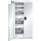LISTA - Armoire à tiroirs avec portes battantes 36x36E (LxPxH) 717x753x1450mm 5 tiroirs (200kg) KEY Lock Gris clair RAL 7035