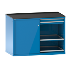 Armoire à portes coulissantes Lista 2x36x 6E 4 tiroirs + 4 étagères extensibles - charge 200 Kg