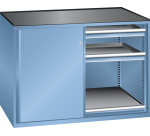 Armoire à portes coulissantes Lista 2x36x36E 4 tiroirs, 2 étagères extensibles - charge 200 Kg