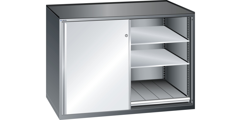 LISTA - Armoire à tiroirs 2x36x36E 2 rayons extensibles + 4 rayons amovibles - charge 200 Kg