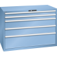 LISTA - Armoire à tiroirs 78x36E (LxPxH) 1431x725x1000mm 5 tiroirs (2x100/2x200**/1x300**) 75/**200kg KEY Lock Bleu clair RAL 5012