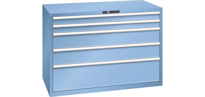 Armoire à tiroirs Lista 78 x 36E  H 100 x L 143,1 x P 72,5 cm 5 tiroirs Key Lock
