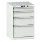 LISTA - Armoire à tiroirs 27x27E (LxPxH) 564x572x850mm 4 tiroirs (1x100/1x150/1x200/1x300) 75kg KEY Lock Gris clair RAL 7035