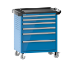 LISTA - Chariot d'atelier H 94,5 x L 83,3 x P 52,5, revêtement plastique antidérapant, 6 tiroirs