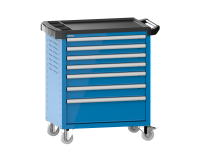 LISTA - Chariot d'atelier H 94,5 x L 83,3 x P 52,5, revêtement plastique antidérapant, 7 tiroirs