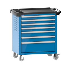 LISTA - Chariot d'atelier H 94,5 x L 83,3 x P 52,5, revêtement plastique antidérapant, 7 tiroirs