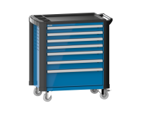 LISTA - Chariot d'atelier H 94,5 x L 83,3 x P 52,5, revêtement plastique antidérapant, protection des coins, 7 tiroirs