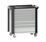LISTA - Chariot d'atelier H 94,5 x L 83,3 x P 52,5, revêtement plastique antidérapant, protection des coins, 7 tiroirs