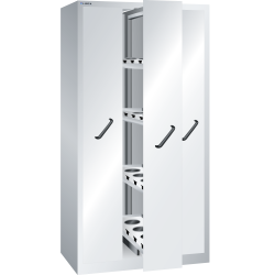 LISTA - Armoire à extension verticale avec panneaux de façades (LxPxH) 1000x695x1950mm 3 extensions avec 4 rayons amovibles par extension (sans porte-outil NC) Gris clair RAL 7035