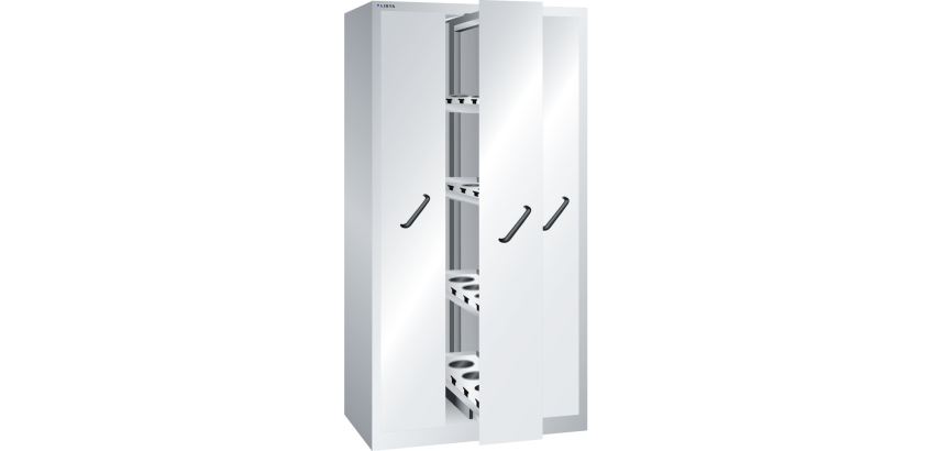Armoire à 3 extensions verticales avec 4 étagères amovibles H 195 x L 100 x P 69,5 cm gris RAL 7035