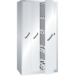 LISTA - Armoire à extension verticale avec panneaux de façades (LxPxH) 1000x695x1950mm 4 extensions avec 4 rayons amovibles par extension (sans porte-outil NC) Gris clair RAL 7035