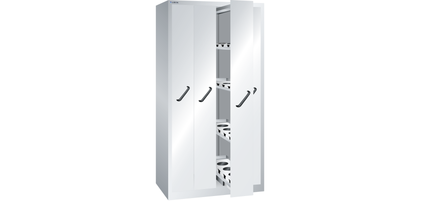 Armoire à 4 extensions verticales avec 4 étagères Lista H 195 x L 100 x P 69,5 cm gris RAL 7035