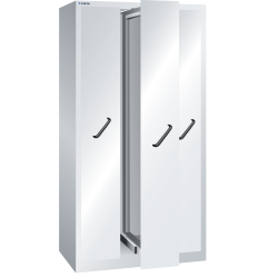 LISTA - Armoire à extension verticale avec panneaux de façades (LxPxH) 1000x695x1950mm 3 extensions sans rayons et paroi arrière perforée Gris clair RAL 7035