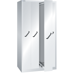 LISTA - Armoire à extension verticale avec panneaux de façades (LxPxH) 1000x695x1950mm 4 extensions sans rayons et paroi arrière perforée Gris clair RAL 7035