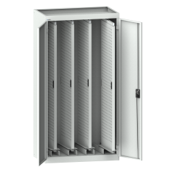 LISTA - Armoire à extension verticale avec portes battantes (LxPxH) 1000x600x1950mm 4 extensions avec paroi arrière perforée KEY Lock Gris clair RAL 7035
