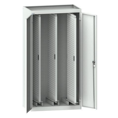 LISTA - Armoire à extension verticale avec portes battantes (LxPxH) 1000x600x1950mm KEY Lock Gris clair RAL 7035
