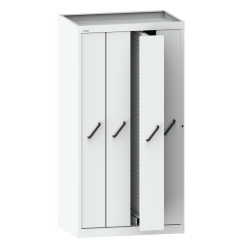 LISTA - Armoire à extension verticale avec panneaux de façades (LxPxH) 1000x695x1950mm 4 extensions avec paroi arrière perforée Gris clair RAL 7035