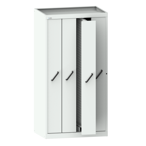 LISTA - Armoire à extension verticale avec panneaux de façades (LxPxH) 1000x695x1950mm 4 extensions avec paroi arrière perforée Gris clair RAL 7035